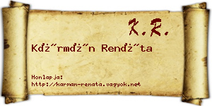 Kármán Renáta névjegykártya