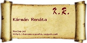 Kármán Renáta névjegykártya